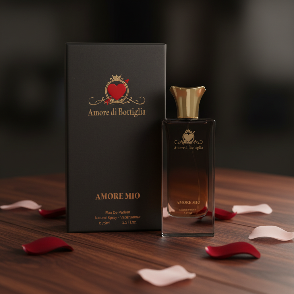 AMORE MIO with Box - Dark Wood Background