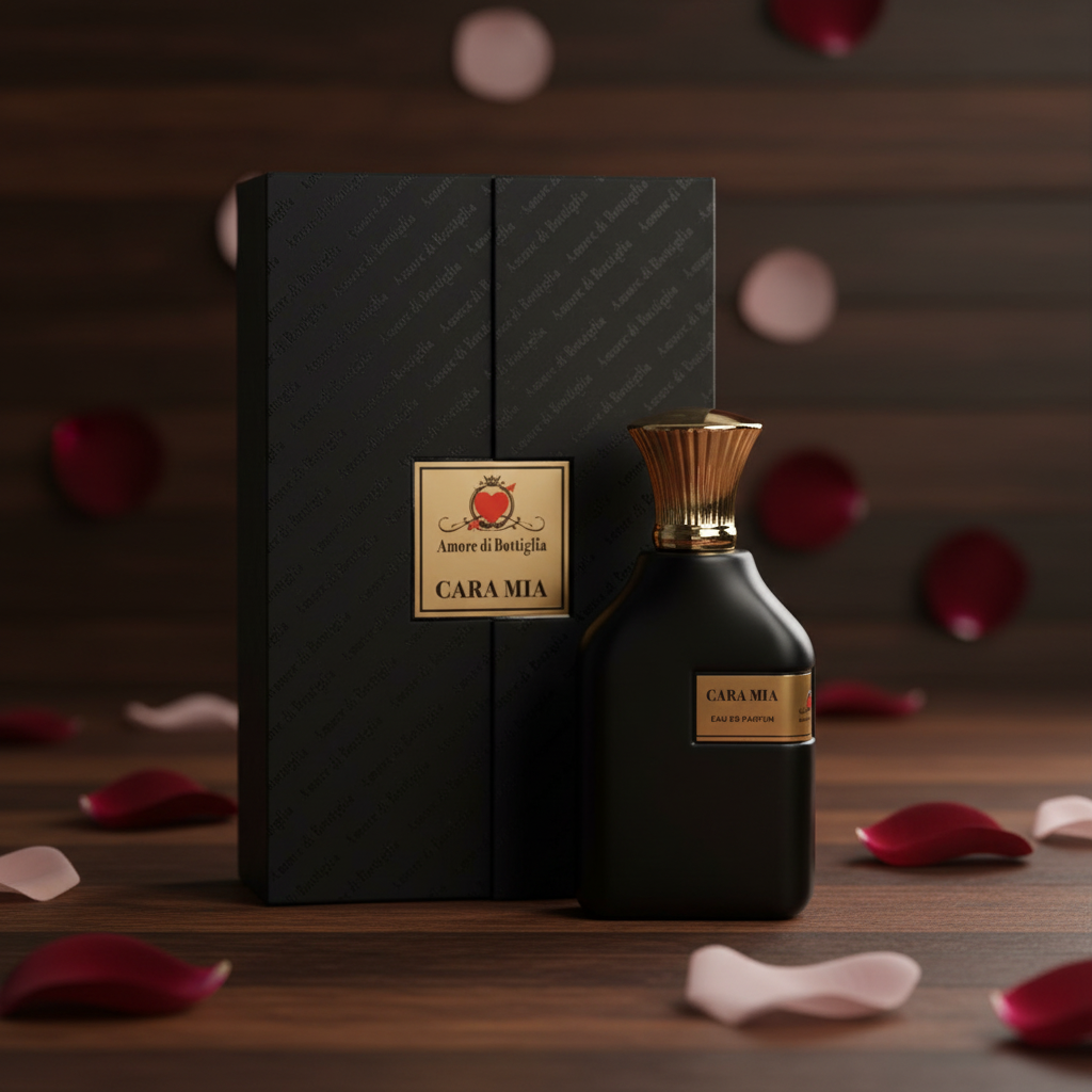 CARA MIA with Box - Dark Wood Background